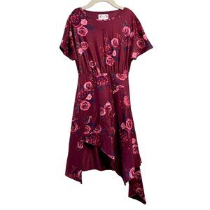 JOYFOLIE Floral Dress Girls 4 4T Mia Joy Burgundy Asymmetric Hem Toddler Girl